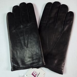 MEN'S GRANDOE 100% CASHMERE LINED LEATHER GLOVES, BLACK